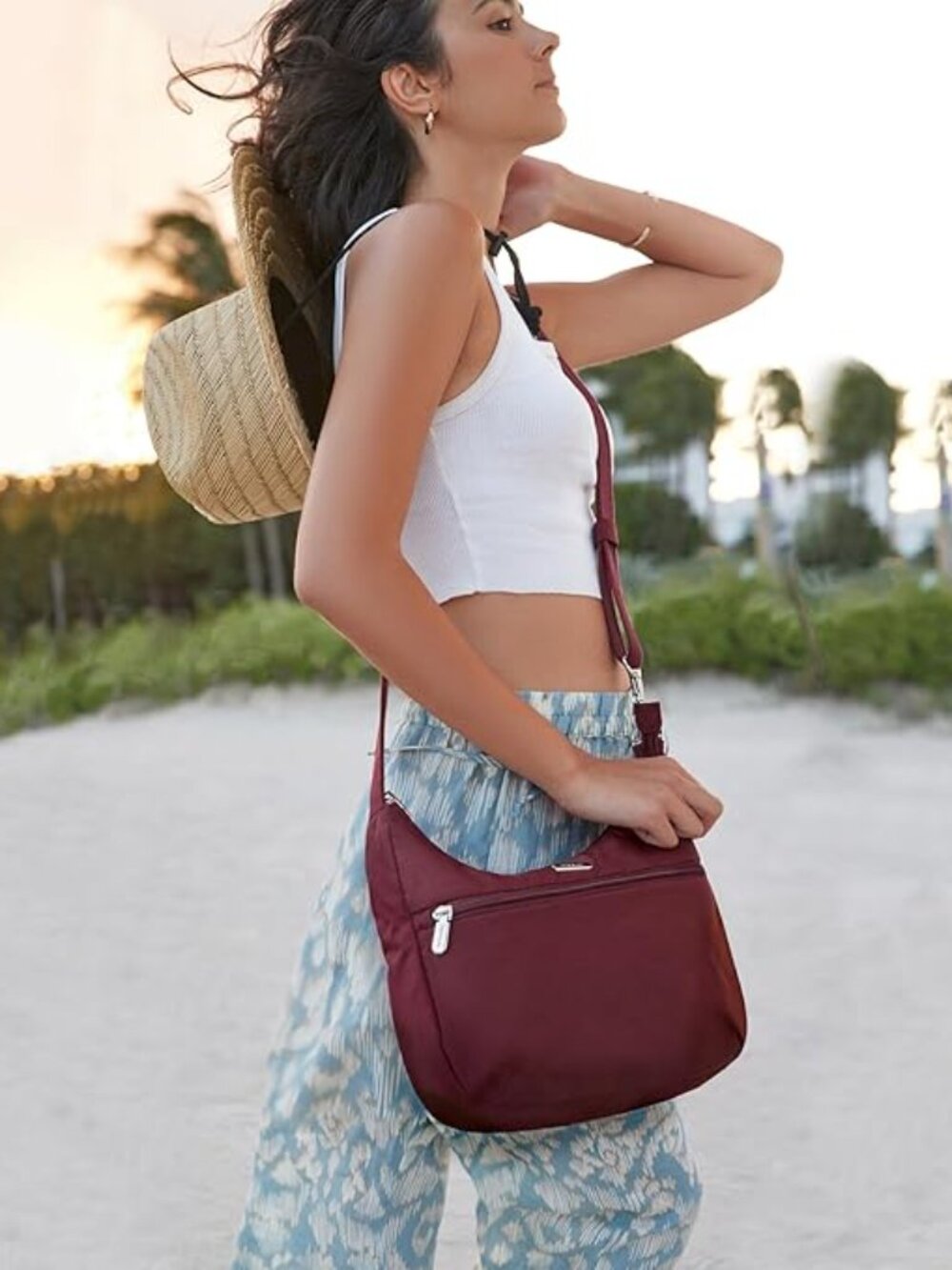 New Travelon True Classic Pocket Half Moon Bag in Peacock - Picture 12 of 12